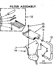 Filter Assembly parts for Kenmore Washer 110.72865410 (11072865410, 110 72865410) from AppliancePartsPros.com