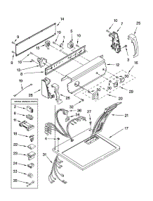 Top And Console Parts Optional Parts (Not Included) parts for Kenmore Dryer 110.72872102 (11072872102, 110 72872102) from AppliancePartsPros.com