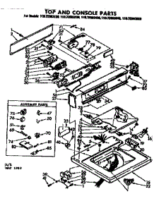 Top And Console Parts parts for Kenmore Washer 110.72993120 (11072993120, 110 72993120) from AppliancePartsPros.com
