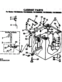 Cabinet Parts parts for Kenmore Washer 110.72993120 (11072993120, 110 72993120) from AppliancePartsPros.com