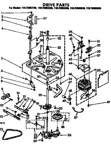 Drive Parts parts for Kenmore Washer 110.72993120 (11072993120, 110 72993120) from AppliancePartsPros.com