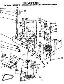 Drive Parts parts for Kenmore Washer 110.72993210 (11072993210, 110 72993210) from AppliancePartsPros.com