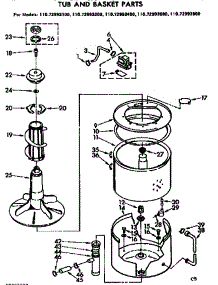 Tub And Basket Parts parts for Kenmore Washer 110.72993600 (11072993600, 110 72993600) from AppliancePartsPros.com