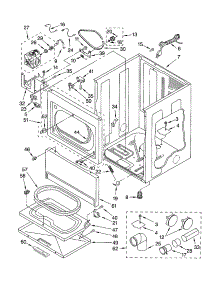 Cabinet parts for Kenmore Dryer 110.73012100 (11073012100, 110 73012100) from AppliancePartsPros.com