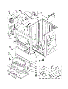 Cabinet parts for Kenmore Dryer 110.73014101 (11073014101, 110 73014101) from AppliancePartsPros.com