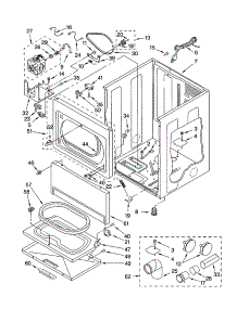 Cabinet parts for Kenmore Dryer 110.73022100 (11073022100, 110 73022100) from AppliancePartsPros.com