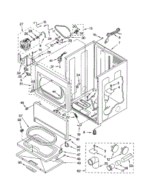 Cabinet parts for Kenmore Dryer 110.73032102 (11073032102, 110 73032102) from AppliancePartsPros.com