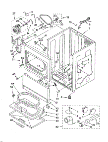 Cabinet parts for Kenmore Dryer 110.73034100 (11073034100, 110 73034100) from AppliancePartsPros.com