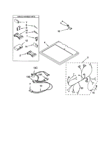 Dryer Top parts for Kenmore Dryer 110.73042102 (11073042102, 110 73042102) from AppliancePartsPros.com
