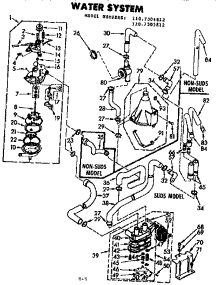 Water System parts for Kenmore Washer 110.7304812 (1107304812, 110 7304812) from AppliancePartsPros.com