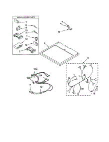 Dryer Top parts for Kenmore Dryer 110.73052102 (11073052102, 110 73052102) from AppliancePartsPros.com