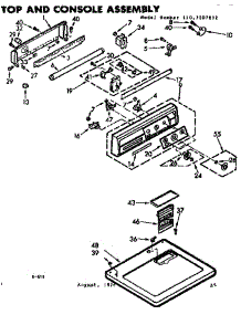 Top And Console Assembly parts for Kenmore Dryer 110.7307812 (1107307812, 110 7307812) from AppliancePartsPros.com