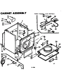 Cabinet Asm parts for Kenmore Dryer 110.7307812 (1107307812, 110 7307812) from AppliancePartsPros.com