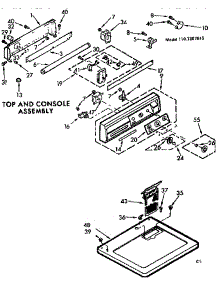 Top And Console Assembly parts for Kenmore Dryer 110.7307813 (1107307813, 110 7307813) from AppliancePartsPros.com