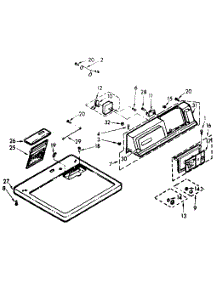 Top And Console Assembly parts for Kenmore Dryer 110.7308621 (1107308621, 110 7308621) from AppliancePartsPros.com
