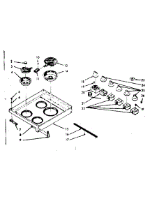 Main Top Section parts for Kenmore Range 103.9717040 (1039717040, 103 9717040) from AppliancePartsPros.com