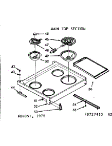 Main Top Section parts for Kenmore Range 103.9727440 (1039727440, 103 9727440) from AppliancePartsPros.com
