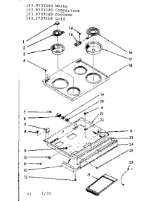 Main Top Section parts for Kenmore Range 103.9737020 (1039737020, 103 9737020) from AppliancePartsPros.com