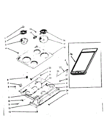 Main Top Section parts for Kenmore Range 103.9747000 (1039747000, 103 9747000) from AppliancePartsPros.com