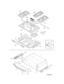 Top / Drawer parts for Kenmore Range 790.32603314 (79032603314, 790 32603314) from AppliancePartsPros.com