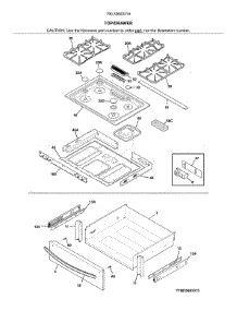 Top / Drawer parts for Kenmore Range 790.3260331A (7903260331A, 790 3260331A) from AppliancePartsPros.com