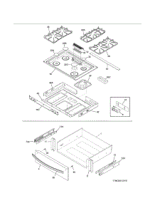 Top / Drawer parts for Kenmore Range 790.32613314 (79032613314, 790 32613314) from AppliancePartsPros.com