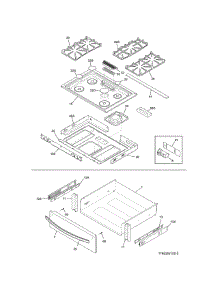 Top / Drawer parts for Kenmore Range 790.32613316 (79032613316, 790 32613316) from AppliancePartsPros.com