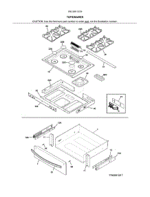 Top / Drawer parts for Kenmore Range 790.32613319 (79032613319, 790 32613319) from AppliancePartsPros.com