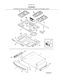 Top / Drawer parts for Kenmore Range 790.3261331A (7903261331A, 790 3261331A) from AppliancePartsPros.com