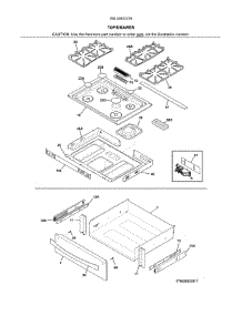 Top / Drawer parts for Kenmore Range 790.32623318 (79032623318, 790 32623318) from AppliancePartsPros.com