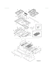 Top / Drawer parts for Kenmore Range 790.32633313 (79032633313, 790 32633313) from AppliancePartsPros.com