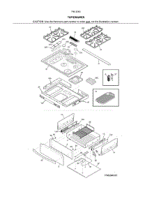 Top / Drawer parts for Kenmore Range 790.3263931B (7903263931B, 790 3263931B) from AppliancePartsPros.com