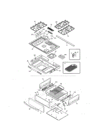 Top / Drawer parts for Kenmore Range 790.32643312 (79032643312, 790 32643312) from AppliancePartsPros.com