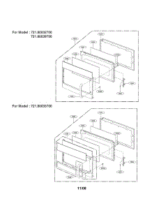 Door parts for Kenmore Microwave 721.80032700 (72180032700, 721 80032700) from AppliancePartsPros.com