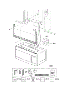 Installation Parts parts for Kenmore Microwave 721.80043700 (72180043700, 721 80043700) from AppliancePartsPros.com