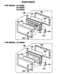 Door Assy parts for Kenmore Microwave 721.80402400 (72180402400, 721 80402400) from AppliancePartsPros.com