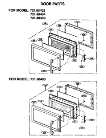 Door Assy parts for Kenmore Microwave 721.80404400 (72180404400, 721 80404400) from AppliancePartsPros.com