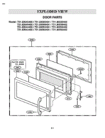 Door Parts parts for Kenmore Microwave/Hood Combo 721.80592401 (72180592401, 721 80592401) from AppliancePartsPros.com