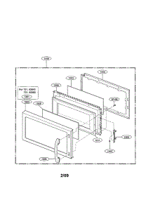 Door Parts parts for Kenmore Microwave 721.80593401 (72180593401, 721 80593401) from AppliancePartsPros.com