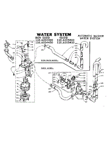 Water System parts for Kenmore Washer 110.6004400 (1106004400, 110 6004400) from AppliancePartsPros.com