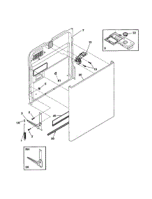 Door parts for Kenmore Dishwasher 587.16162400 (58716162400, 587 16162400) from AppliancePartsPros.com