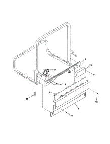 Frame parts for Kenmore Dishwasher 587.16163401 (58716163401, 587 16163401) from AppliancePartsPros.com