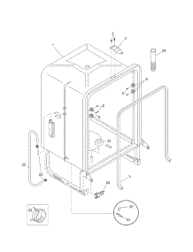 Tub parts for Kenmore Dishwasher 587.16253400 (58716253400, 587 16253400) from AppliancePartsPros.com