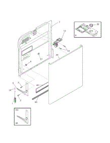 Door parts for Kenmore Dishwasher 587.16254400 (58716254400, 587 16254400) from AppliancePartsPros.com