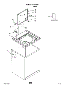 Top And Cabinet Parts parts for Kenmore Washer 110.18212700 (11018212700, 110 18212700) from AppliancePartsPros.com