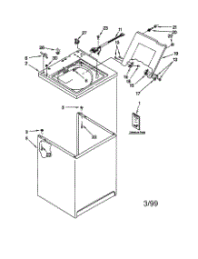 Top And Cabinet parts for Kenmore Washer 110.18522791 (11018522791, 110 18522791) from AppliancePartsPros.com