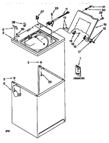 Top And Cabinet parts for Kenmore Washer 110.18609890 (11018609890, 110 18609890) from AppliancePartsPros.com
