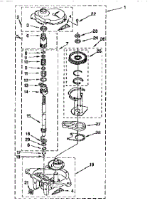 Gearcase   3363361 (26 / 110) parts for Kenmore Washer 110.18609890 (11018609890, 110 18609890) from AppliancePartsPros.com