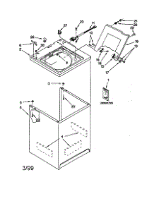 Top And Cabinet parts for Kenmore Washer 110.18702791 (11018702791, 110 18702791) from AppliancePartsPros.com