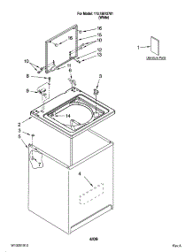 Top And Cabinet Parts parts for Kenmore Washer 110.18812701 (11018812701, 110 18812701) from AppliancePartsPros.com